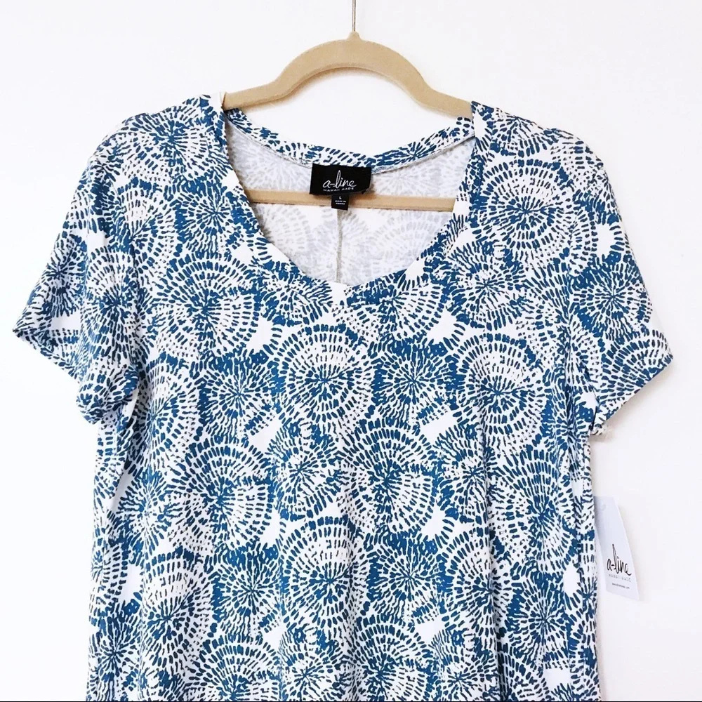 A-Line Hawaii - Printed Short Sleeve Dress